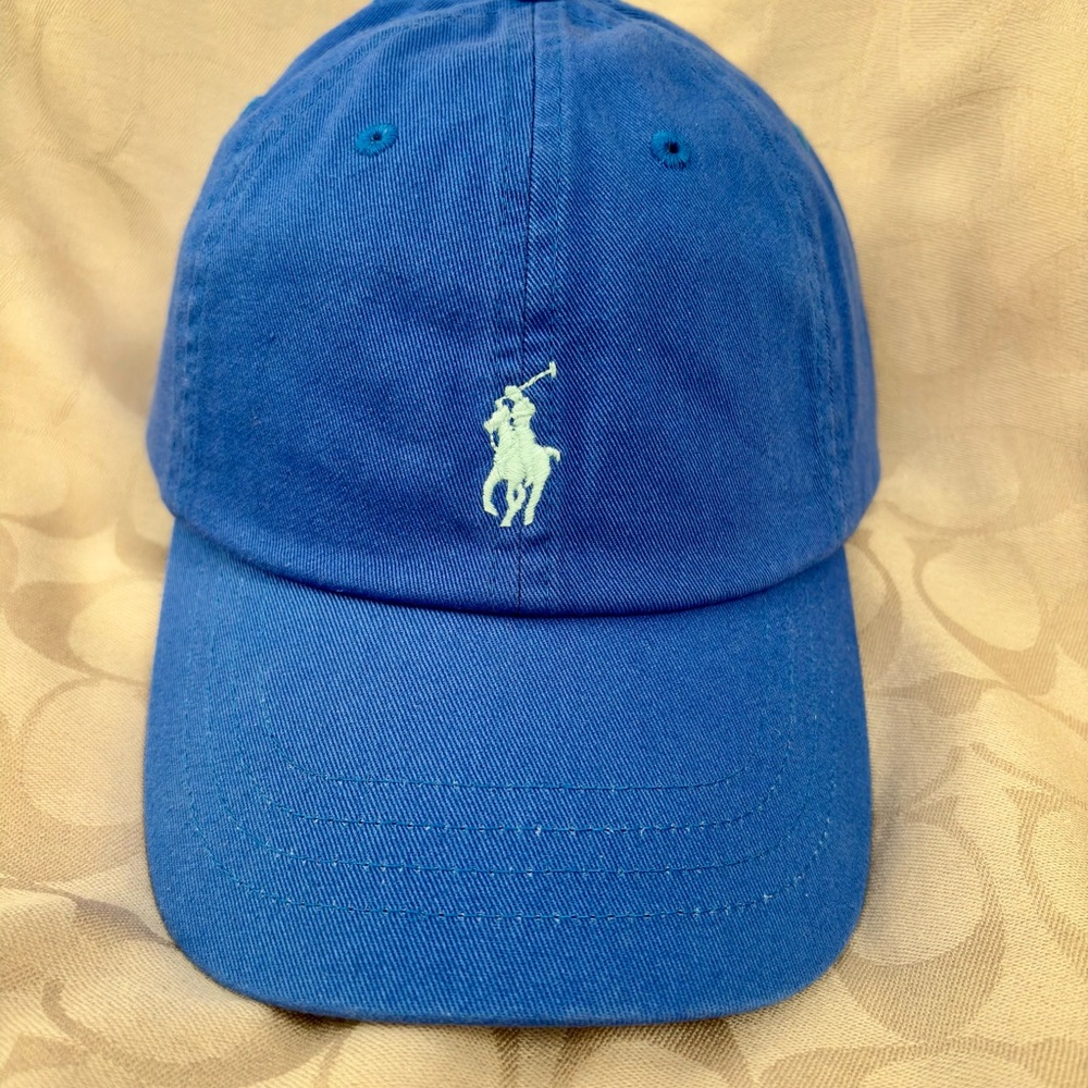 NWT Polo Ralph Lauren Blue Cap With Light Blue Embroidered Logo